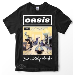 เสื้อยืดผ้าฝ้ายOasis เสื้อยืด - DEFINITELY MAYBE / Premium Tshirt oasis / เสื้อยืด band / ห้ามมองย้อนกลับไปโกรธL XL  XXL