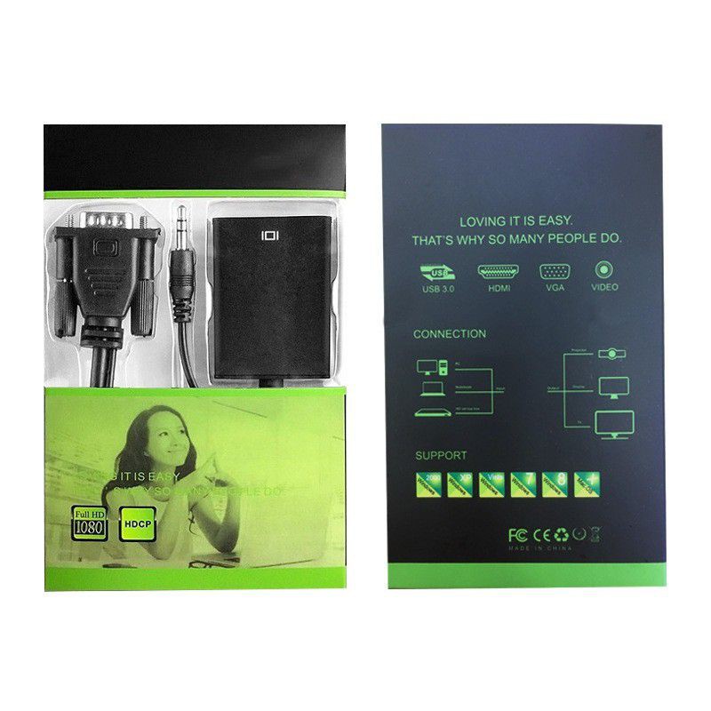 Oker สายเเปลง VGA to HDMI Full HD 1080 อุปกรณ์ เเปลงภาพ รูปที่ 2