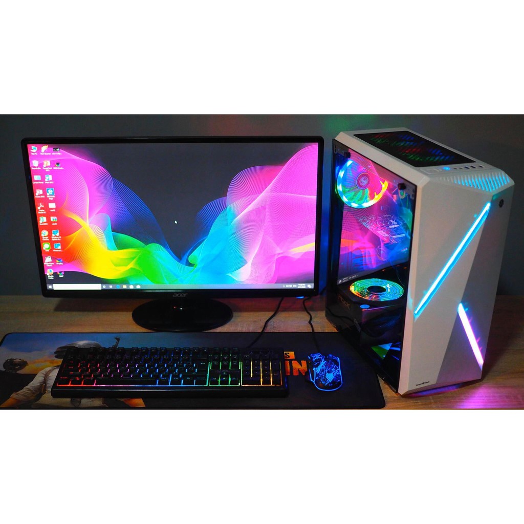 คอมเล่นเกมส์พร้อมจอ I3 9100F RAM 8G VGA GTX1060 จอ 27 นิ้ว