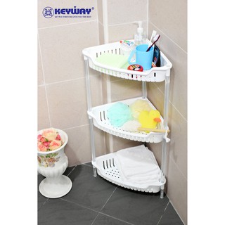 ชั้นวางของเข้ามุม 3 ชั้น Keyway plastic rack 3 layers AE-283 สีขาว 35.3 x 24.8 x 64.5 cm