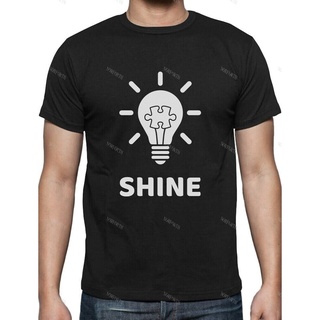 เสื้อคู่วินเทจ - เสื้อยืดผู้ชายปี 2022 Shine Autism Awareness หัวใจปริศนาชิ้นส่วนเสื้อยืดรองรับเสื้