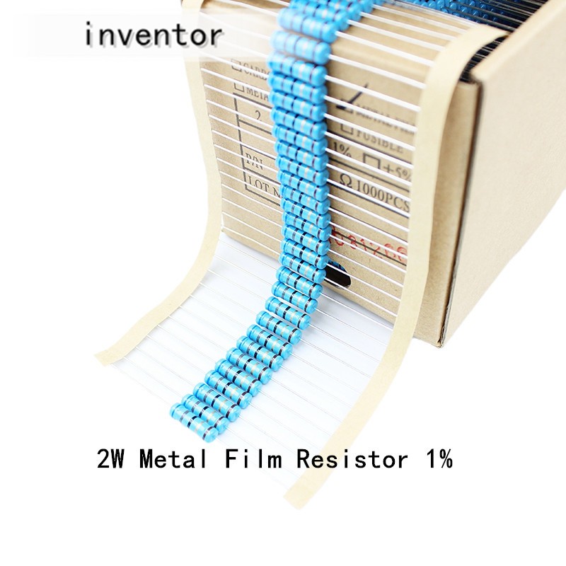 20pcs 2W Metal Film Resistor 2W 1% 0R - 2.2M 2.2K 2.4K 2.7K  3K 3.3K 3.6K 3.9K 4.3K 4.7K 5.1K 5.6K 6