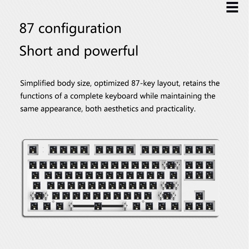 Mk870 Wired Gaming Mechanical Keyboard Kit 87 Key RGB Backlit Luminous ...