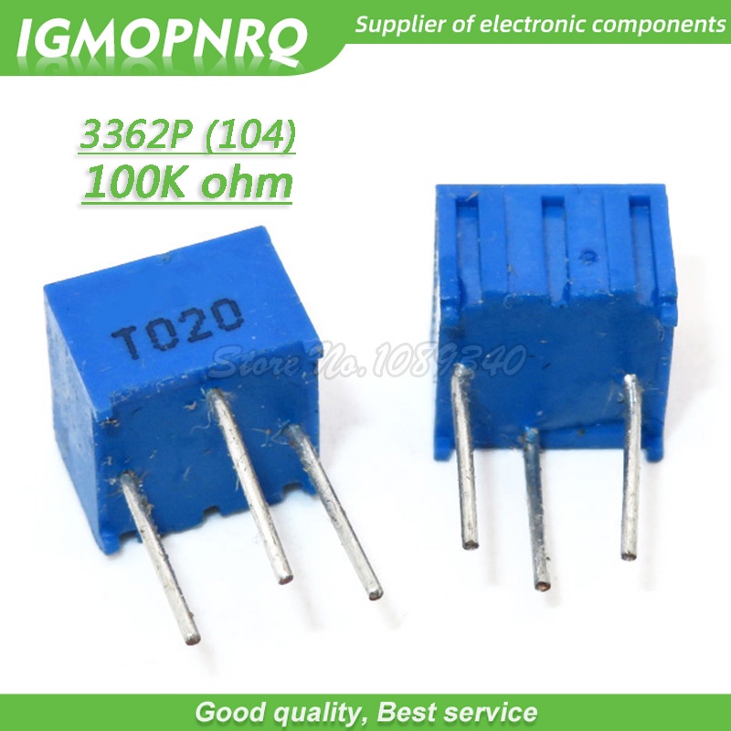 10 ชิ้น 3362p-104LF 3362p 104 100 พันโอห์ม Trimpot Trimmer Potentiometer Variable resistor 3362p-1-1