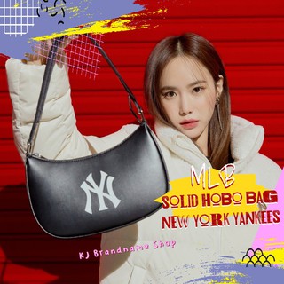 🖤 MLB Solid Hobo Bag New York Yankees กระเป๋าสะพายโฮโบหนัง สีดำ