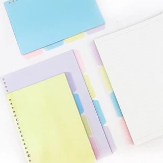 <พร้อมส่ง> ✨แผ่นขั้น แบบใส A5, B5, A4 | 4แผ่น | 6รู 9รู 20-26-30รู คละสี แบบอ่อน สีใส parting sheet สมุด แผ่นแบ่งหน้า