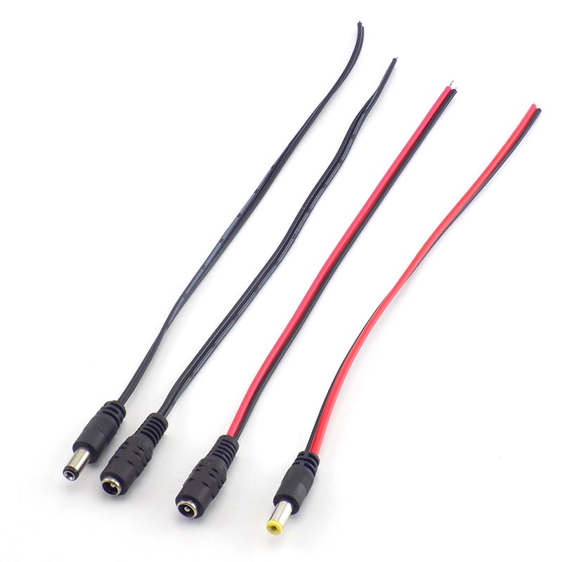 สายเคเบิลอะแดปเตอร์ 12V 5.5*2.1 มม. แจ็คพาวเวอร์ซัพพลาย DC ตัวผู้ ตัวเมีย สําหรับกล้องวงจรปิด แถบไฟ LED THK2
