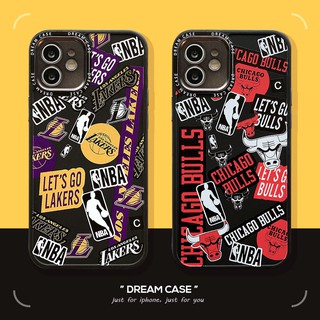 Tide brand series Case iPhone 11 13 Pro Max ทีม Lakers Bulls Frosted สูญญากาศ electroporation fine hole เปลือกป้องกันสำหรับ iPhone 12 Pro Max 12 mini X XS Max XR SE 8P 7P 8 7