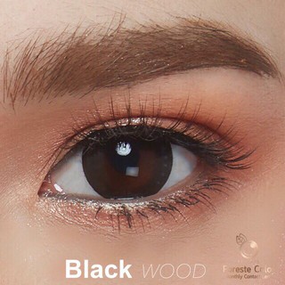 คอนแทคเลนส์สี รายเดือน Foreste สี Blackwood สีดำ ตาโต