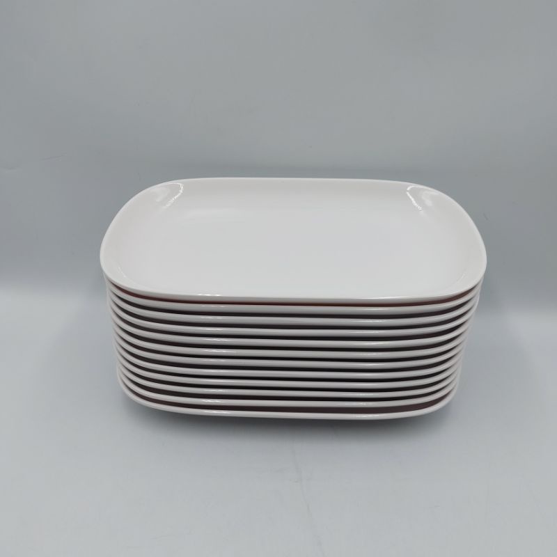 9.5นิ้ว จานเปล จานเมลามีน จานสี่เหลี่ยมมุมมน Siam Bestware บรรจุ1ใบ - รูปที่ 4