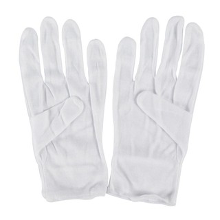 ถุงมือผ้า TC ต่อนิ้วพับริม L สีขาว (แพ็ค 12) ไมโครเท็กซ์ TC Fabric Gloves Per Finger L Folded White (Pack 12) Microtex