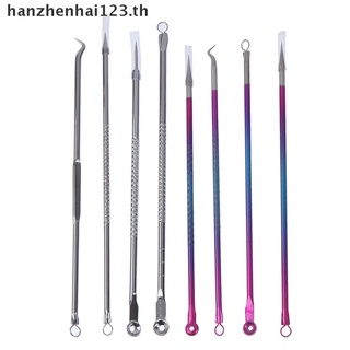 Hanhai 4 ชิ้น สเตนเลส สิวหัวดํา ชุด Comedone เครื่องดูดสิว กําจัดสิวหัวดํา