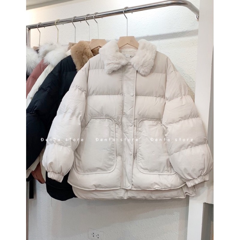 เสื้อชูชีพผู้หญิงคอปกขนสัตว์มีกระเป๋านูน Denta store 01DKA6