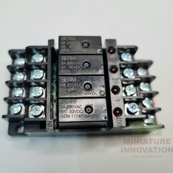 Relay Coil 24VDC สำหรับงานอุตสาหกรรม (4 Channel-สีดำ) (MI-Relay-4CH-B)