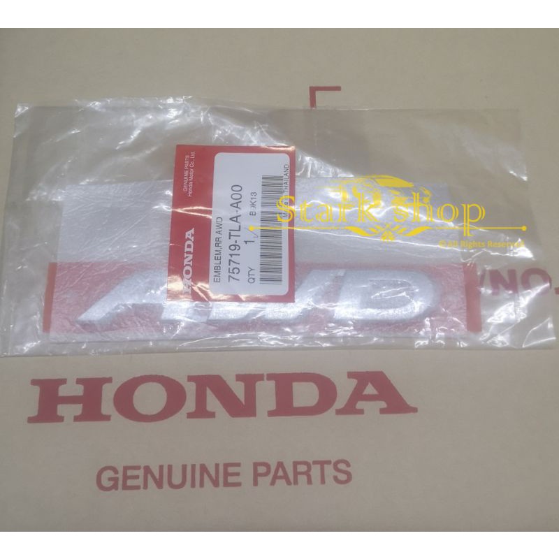 HONDA CRV 2017~2021 TLA REAR BONNET EMBLEM AWD LOGO. MARK " AWD " CR-V