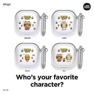 elago l LINE FRIENDS Burger Time Galaxy Buds 2 Pro / Live / Pro / Buds 2 Case (elago X LINE ลิขสิทธิ์แท้)