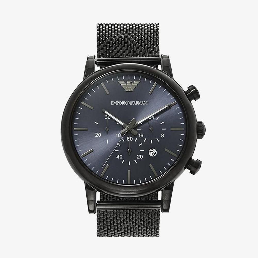 Emporio Armani นาฬิกาข้อมือผู้ชาย Sport Chronograph Blue Dial Grey รุ่น AR1979