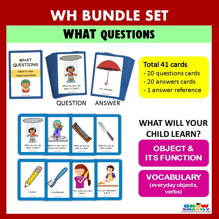 WH คําถาม BUNDLE ชุดการ์ดเพื่อการศึกษาการ์ดแฟลชภาษาอังกฤษส รูปที่ 4