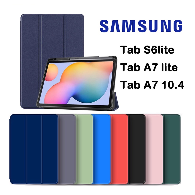 018.เคสฝาพับ Smart Case For Samsung Galaxy Tab S6 lite/Tab A7 lite/Tab A8 10.5 มีช่องใส่ปากกา