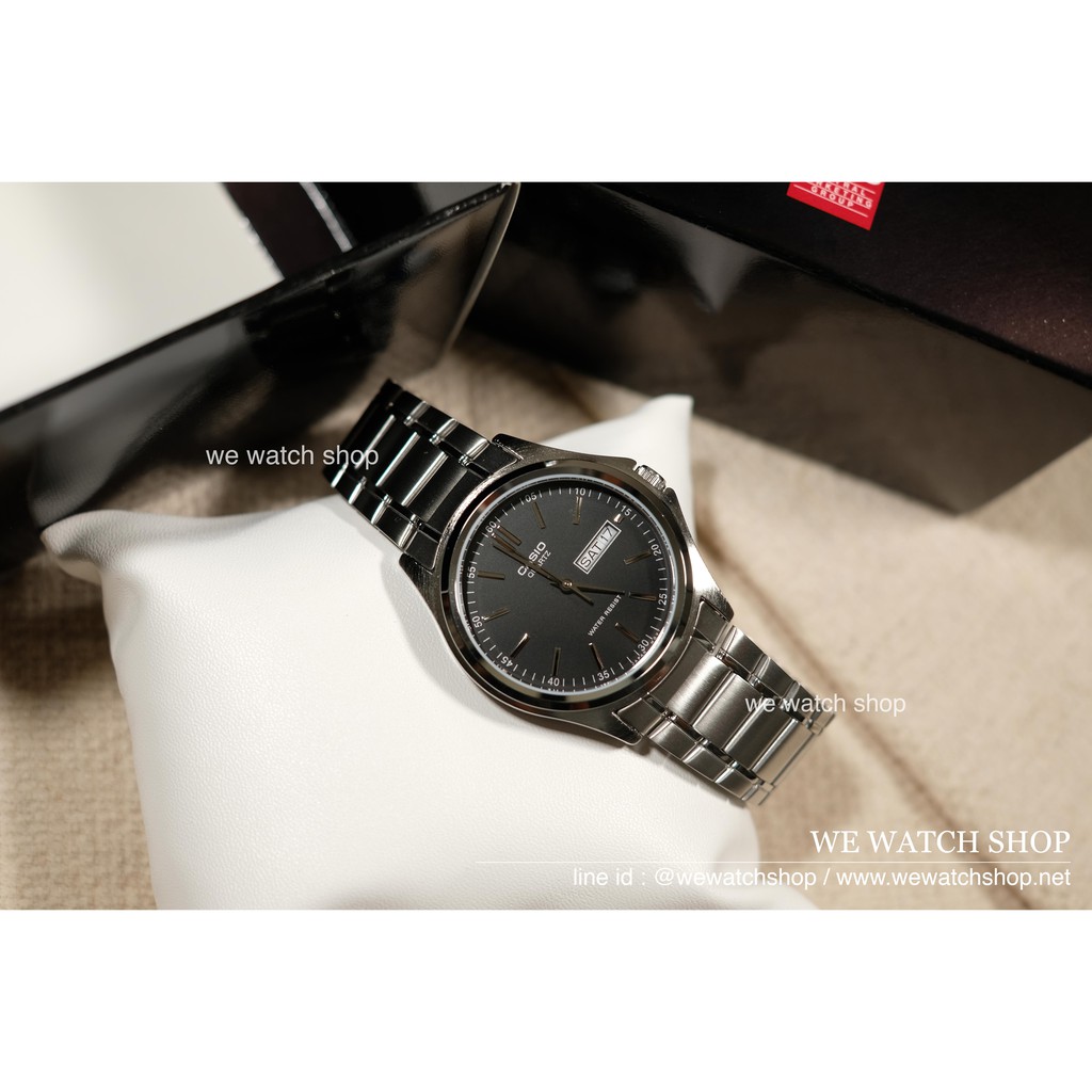 CASIO ของแท้ CMG (ผู้ชาย) รุ่น MTP-1239D สายสแตนเลสสีเงิน จอดำ จอน้ำเงิน จอเงิน รับประกันศูนย์ CMG