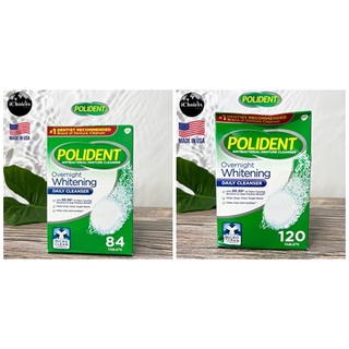 [Polident] Overnight Whitening Antibacterial Denture Cleanser Effervescent เม็ดฟู่ทำความสะอาดฟันปลอม โพลิเดนท์