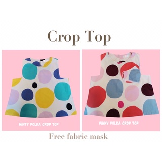 เสื้อครอปแขนกุด Gigil Polka Crop Top มี 2 สี