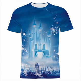 ใหม่ เสื้อยืดลําลอง แขนสั้น พิมพ์ลายการ์ตูนอนิเมะ Cinderella 3D แฟชั่นฤดูร้อน สําหรับผู้ชาย ผู้หญิง