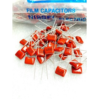 (แพ็ค20ตัว) C 0.047UF 400V 473PF 47nF Cไมล่า NISSEI JAPAN ระยะขา8มิล คาปาซิเตอร์ไมล่าฟิล์ม Capacitor