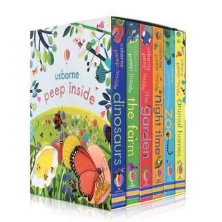 6Books/set usborne 3D lift the flap Books Peep Inside หนังสือเด็กภาษาอังกฤษ หนังสือภาษาอังกฤษ หนังสือนิทานภาษาอังกฤษ