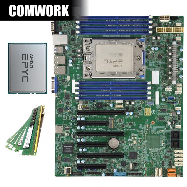 ชุด 64 เธรด | ซีพียู AMD EPYC 7551P | เมนบอร์ด SUPERMICRO H11 | แรม ...