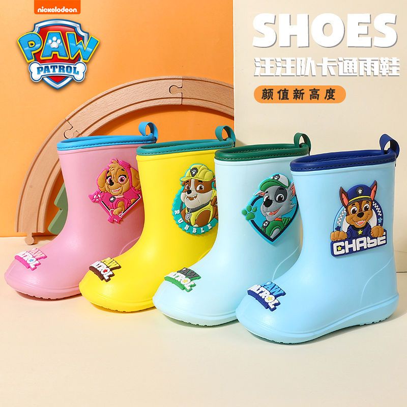 paw patrol รองเท้าบูทยาง กันฝน น้ําหนักเบา กันลื่น แฟชั่นสําหรับเด็กผู้ชาย และผู้หญิง