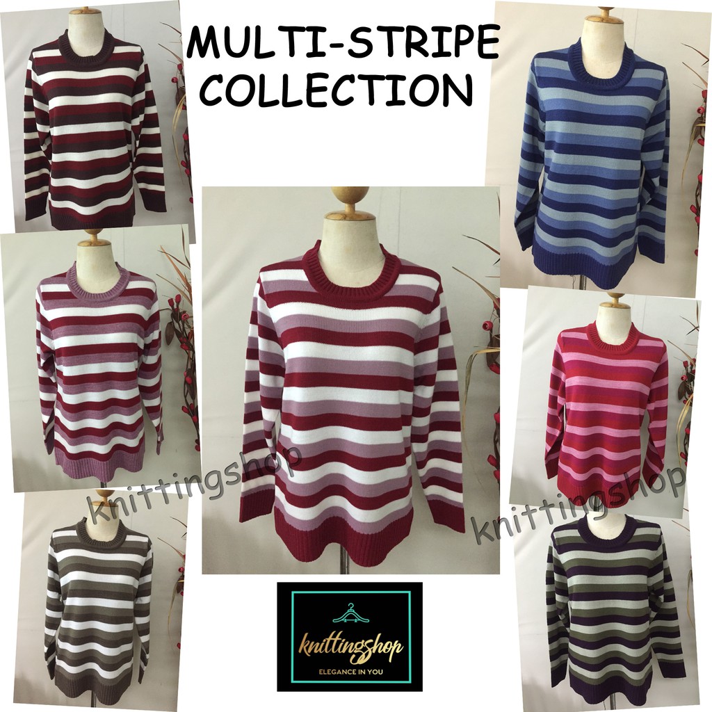 Set#2 เสื้อกันหนาวริ้วสลับสี โทนสีสดใส Multi-stripe Collection งานเกรดพรีเมี่ยม เนื้อนิ่มดีมากพร้อมส่ง