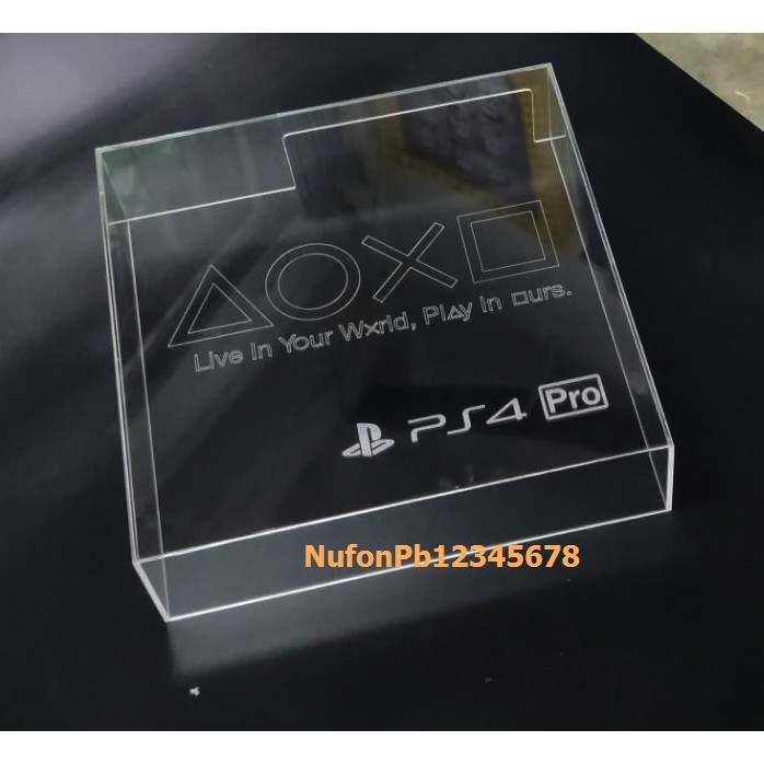 กล่องอะคริลิคใส สำหรับครอบเครื่อง Playstation 4 Pro แนวนอน สำหรับกันฝุ่น ไม่ครอบตอนเล่นนะคะ