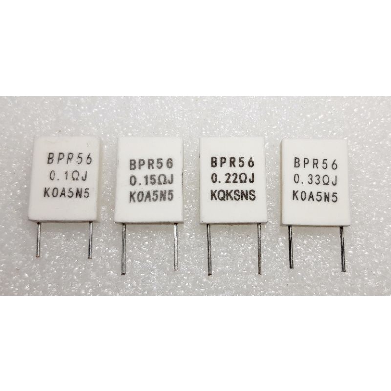 R กระเบี้อง 0.1 0.15 0.2 0.22 0.25 0.33 0.47 0.5 OHM 5W ทรงตั้ง Ceramic Resistor ตัวต้านทาน ชนิด เซรามิค 14×18x5 mm