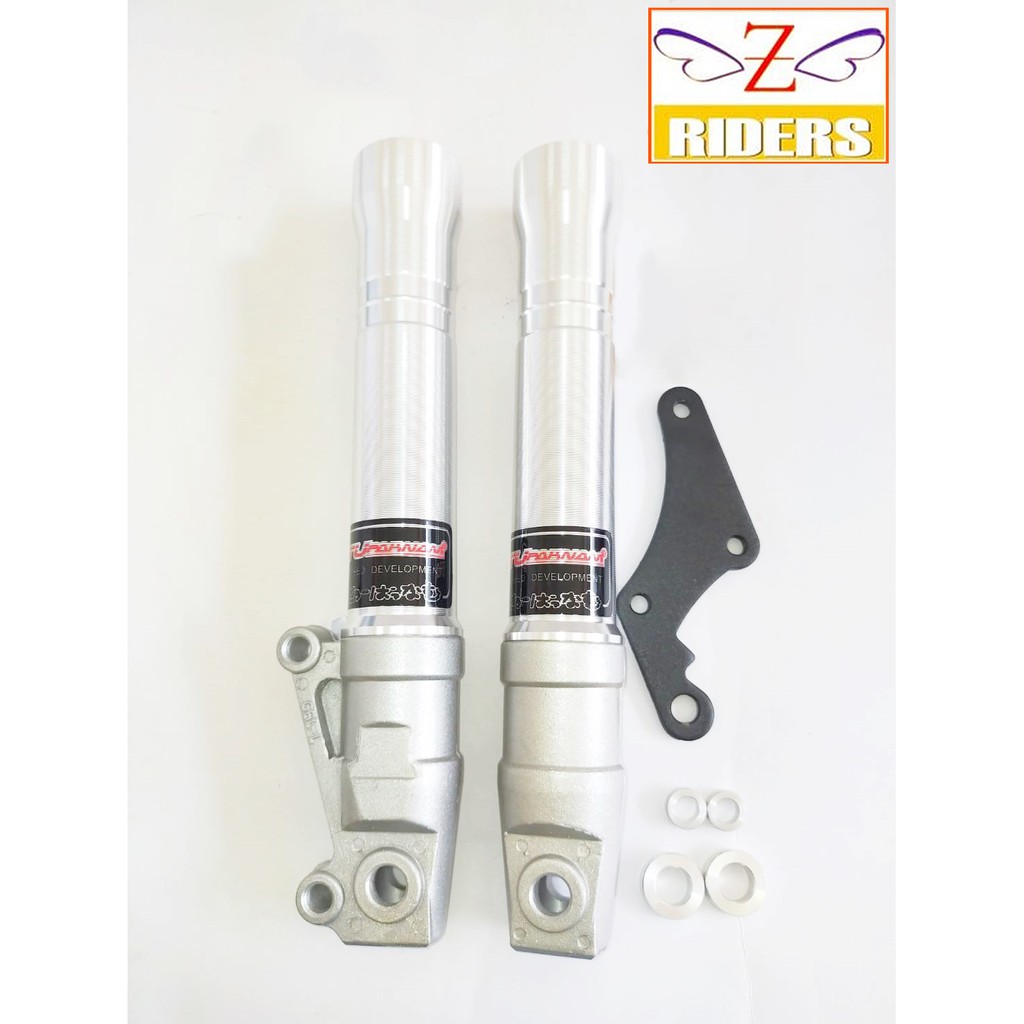 กระบอกโช๊คหน้า TUPAKNAM SONIC โช๊ค ZX ตรง หัวเทา สีเงิน ใส่กับปั๊มเบรคเดิม จานเบรคขนาดเดิม ตู่ปากนํ้