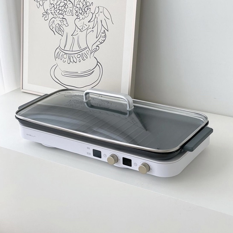 [Ohella] เตาแม่เหล็กไฟฟ้า induction 2 หัว (เตา + กระทะ + ฝา + แผ่นซิลิโคน)