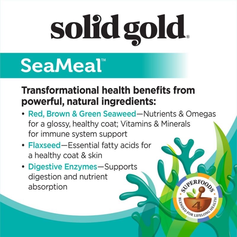 พร้อมส่ง 454g ใหญ่Solid Gold Supplements SeaMeal Skin Coat worwhan
