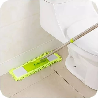 At.Houseone ไม้ม็อบ ไม้ถูพื้น พร้อมผ้าม็อบ ไมโครไฟเบอร์ ไม้ดันฝุ่น ตากแห้งง่าย มีหลายสี