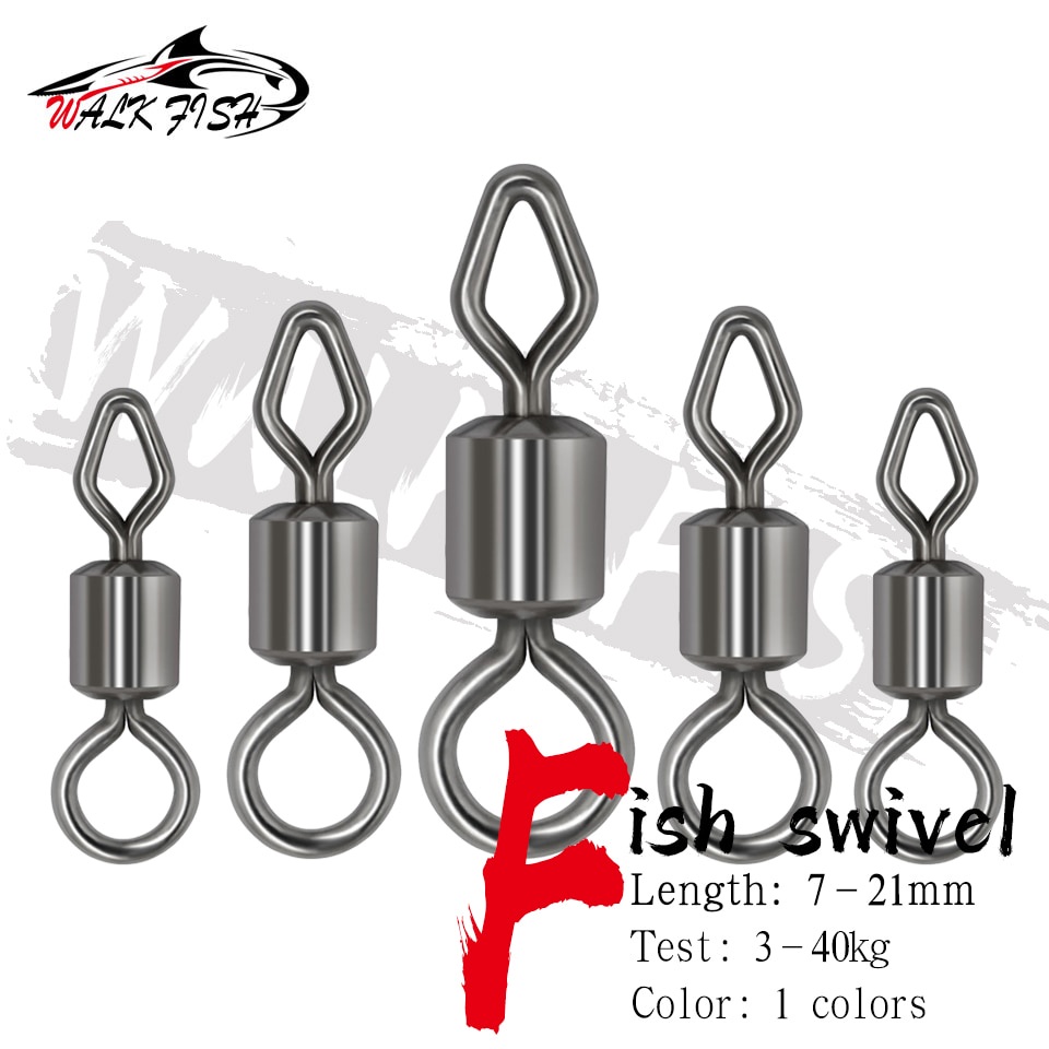 Walk FISH 50 ชิ้น กลม และเพชร หมุนตา กลิ้ง รอกตกปลา แหวนแข็ง เชื่อมต่อ อุปกรณ์ตกปลา