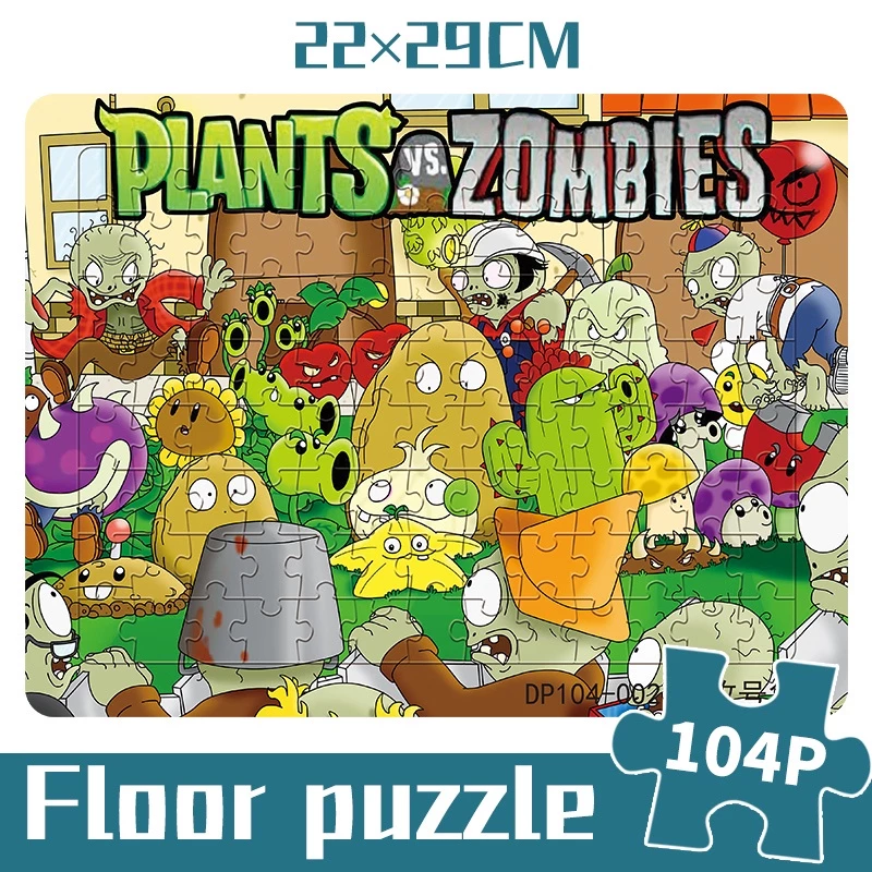 จิ๊กซอว์ ปริศนา หนา 4 มม. Plants vs. Zombies Dog Patrol 104-002 ชิ้น เป็นมิตรกับสิ่งแวดล้อม ของเล่นเพื่อการศึกษาสำหรับเด็ก
