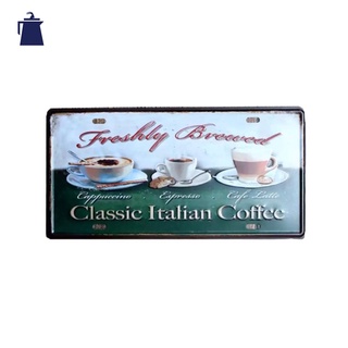 ป้ายสังกะสี Classic Italian Coffee (15 x 30 cm)