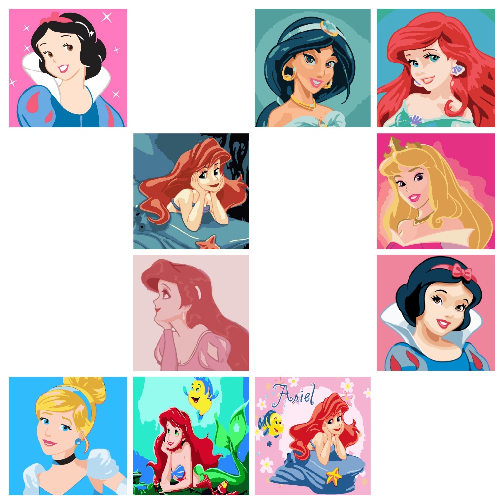 ภาพวาดสีน้ํามันดิจิตอลรูปเจ้าหญิงดิสนีย์ Pbn Diy ขนาด 20x20 ซมสําหรับเด็ก