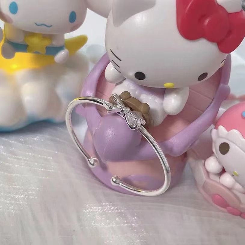 สร้อยข้อมือ ประดับโบว์ สามารถปรับได้ เข้ากับทุกการแต่งกาย แบบเรียบง่าย สําหรับนักเรียนหญิง