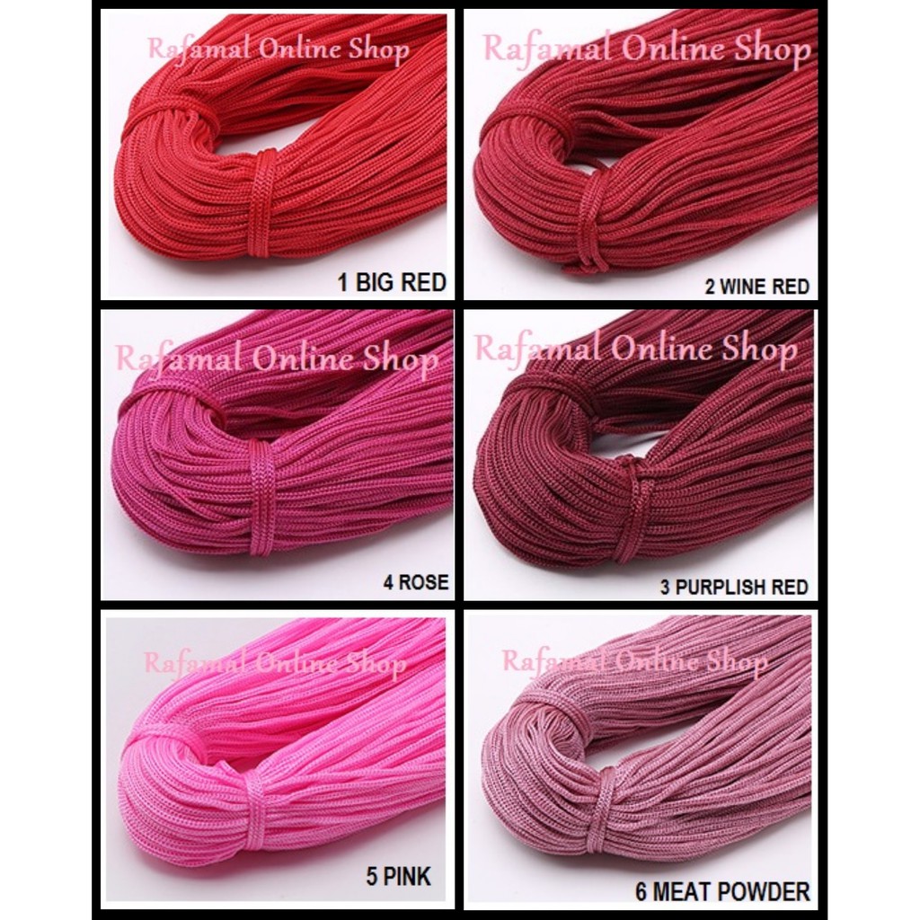 BENANG TALI PP 3 MM {200 GRAM} (COLOUR OPTION : สีแดง) BENANG KAIT CROCHET