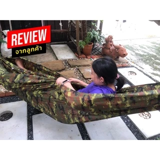 [ฟรีเชือกยาว 8 เมตร] เปลผ้าร่ม หนาพิเศษ เปลทหาร เปลนอน ไซส์ XXL ผ้าร่มสองชั้น ฟรีถุงผ้าสำหรับใส่เก็บ
