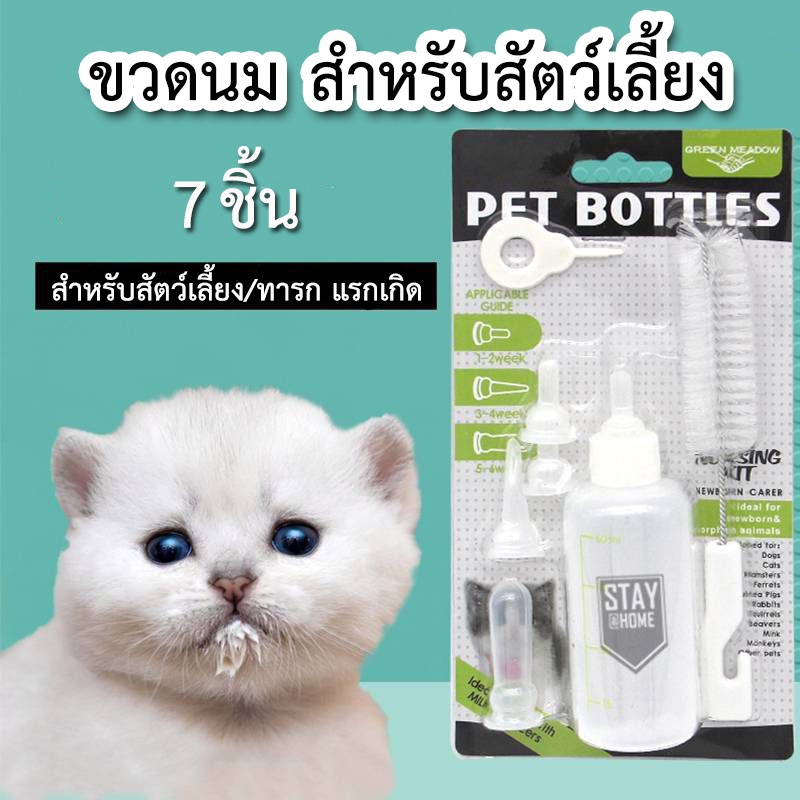 ขวดนมสำหรับสัตว์เลี้ยง แพรี่ด็อก กระต่าย กระรอก นก นาก นาค ชูก้าไรเดอร์ สำหรับให้นมแมวแรกเกิด และสุนัข/หมา ทารก แรกเกิด