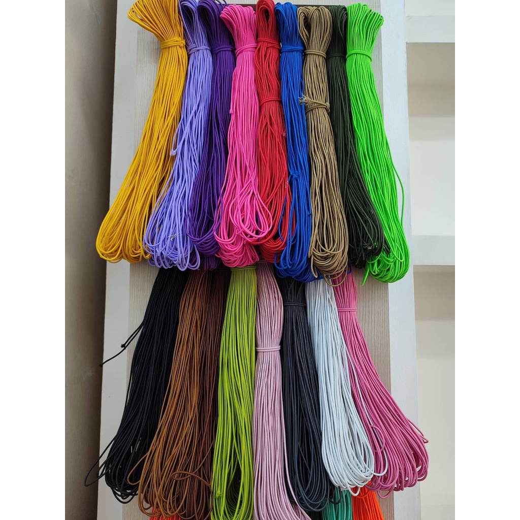 ปลีก/ส่ง (1มัด) ยางยืด 2.5มิล สำหรับทำสายกระเป๋า/กางเกง/สายคล้องแมส อย่างดีไม่ย้วย