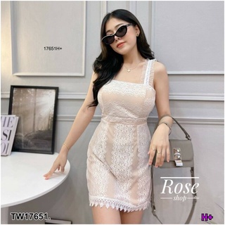 เดรสสั้น ทรงมินิมอล ผ้าลูกไม้ MM17651 Mini dress, mini dress, lace fabricMini dress, mini dress, lace fabric