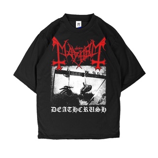 เสื้อยืดพิมพ์ลาย The True Mayhem Deathcrush วงดนตรีสายโลหะสีดํา