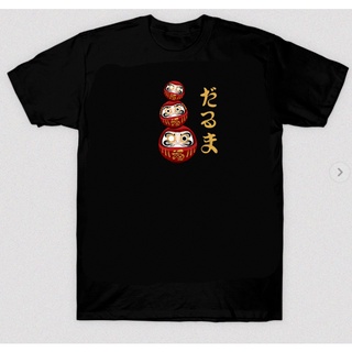 แขนสั้นcrew neckเสื้อยืด พิมพ์ลายกราฟฟิค Daruma doll สไตล์ญี่ปุ่น สําหรับผู้ชายS-XXXXL